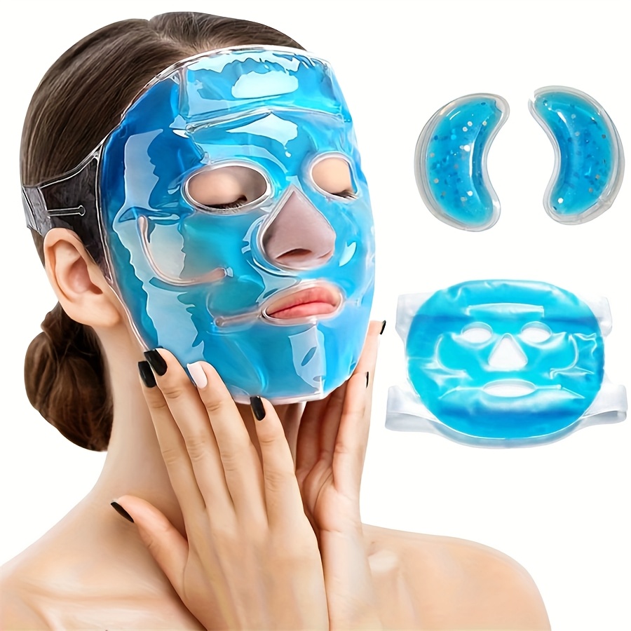 Eye Mask Heated - 冷温両用アイマスク＆アイマスクアイスパック、顔のむくみやクマを軽減、ジェルビーズ入りホット＆コールドコンプレスパック、女性用フェイススパ