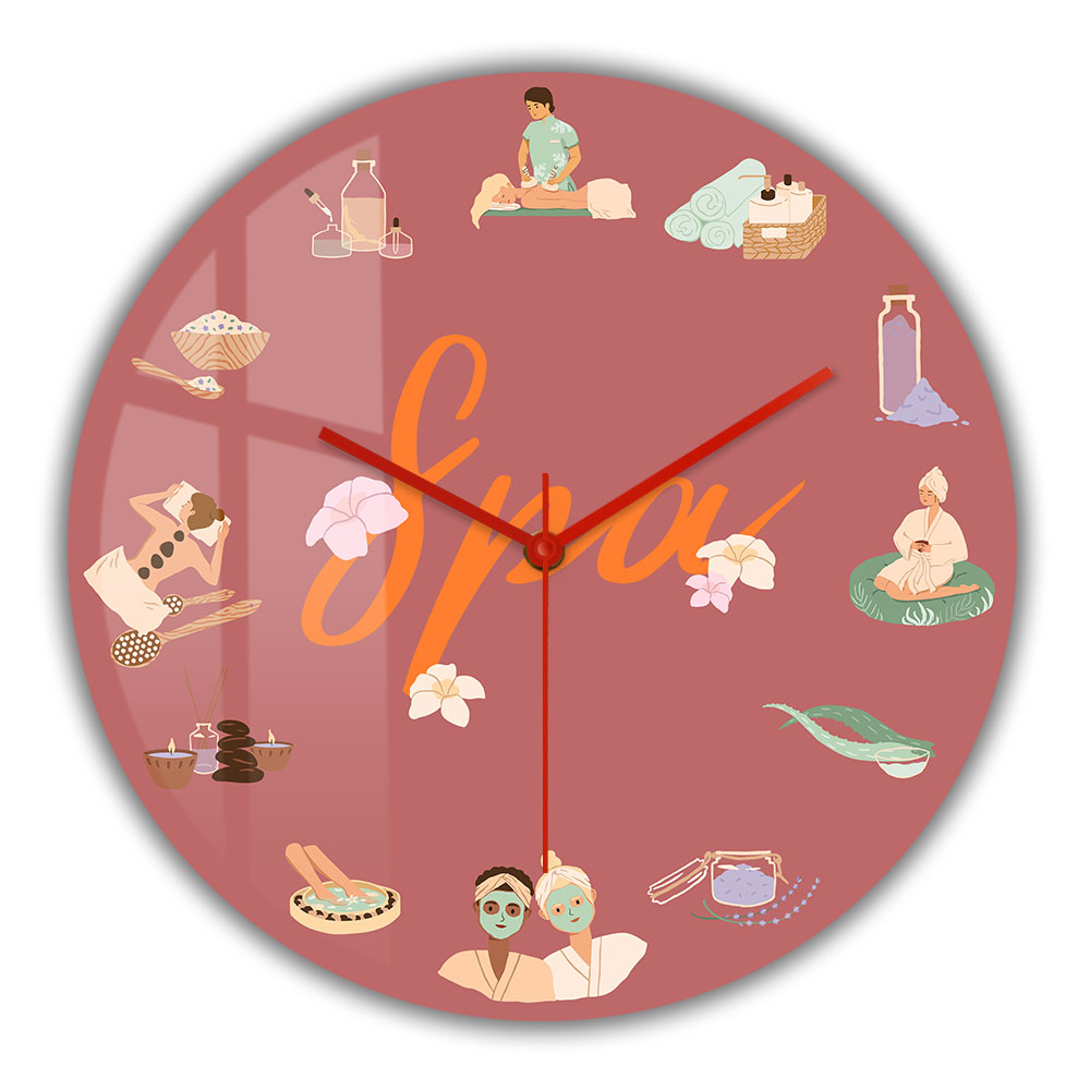 Spa Wellness Beauty - スパビューティーサロントリートメントサイレントクォーツ壁掛け時計ウェルネスセンター装飾美容師広告壁掛け時計エステティシャンギフト