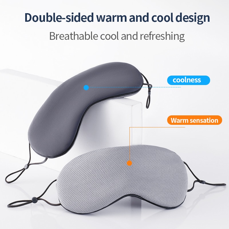 Eye Mask Heated - 韓国風アイマスク アイスシルク 温冷両用 調整可能 旅行用 遮光