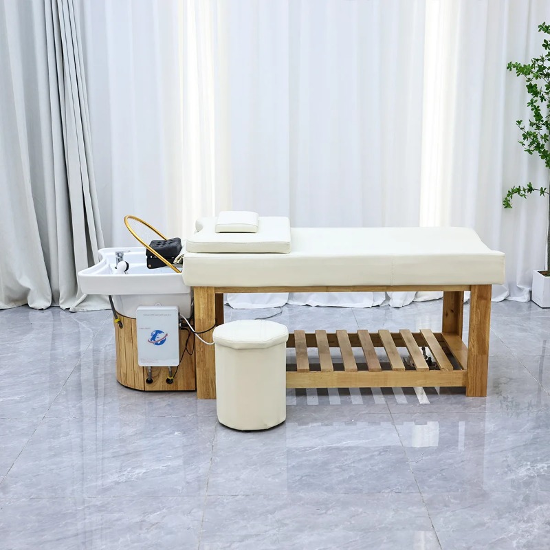 無垢材ヘッドセラピーシャンプーベッド水循環燻蒸水加熱器美容ベ - Spa Wellness Beauty のレビューと価格