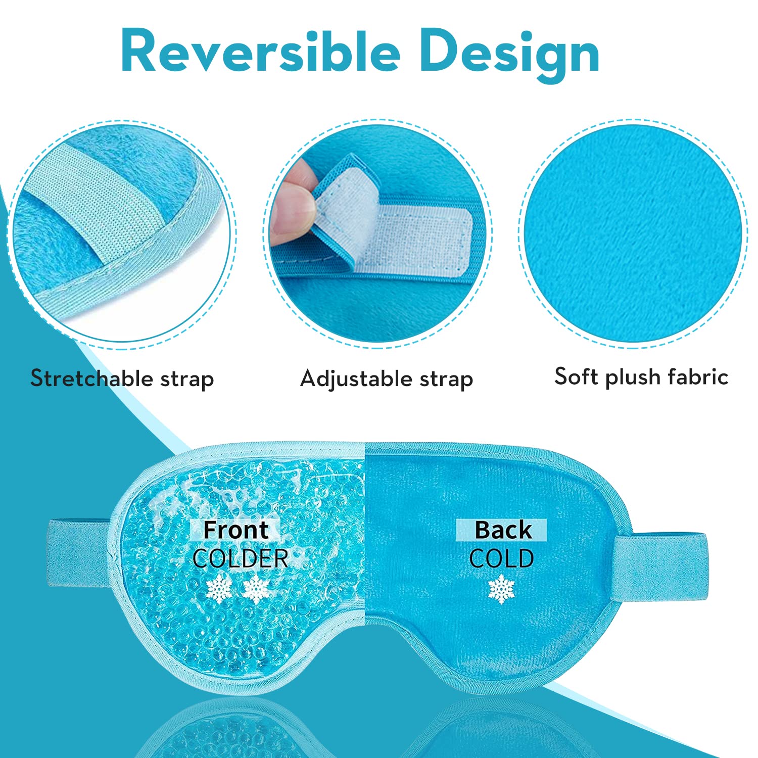 冷却アイマスク ジェルアイマスク 再利用可能な冷感アイマスク - Eye Mask Heated のレビューと価格