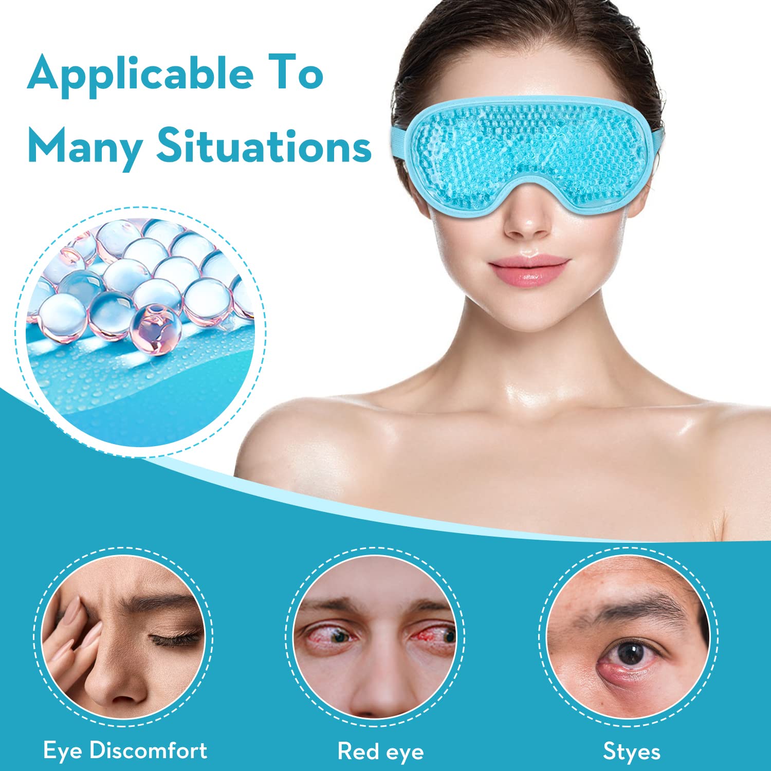 冷却アイマスク ジェルアイマスク 再利用可能な冷感アイマスク - Eye Mask Heated のレビューと価格